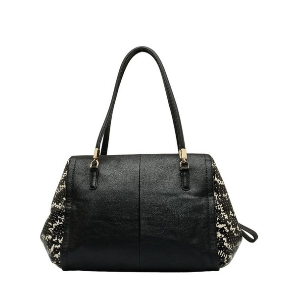 Coach Carriage Handbag Shoulder Bag 27841 Black White Leather Women's COACH - Picture 4 of 9